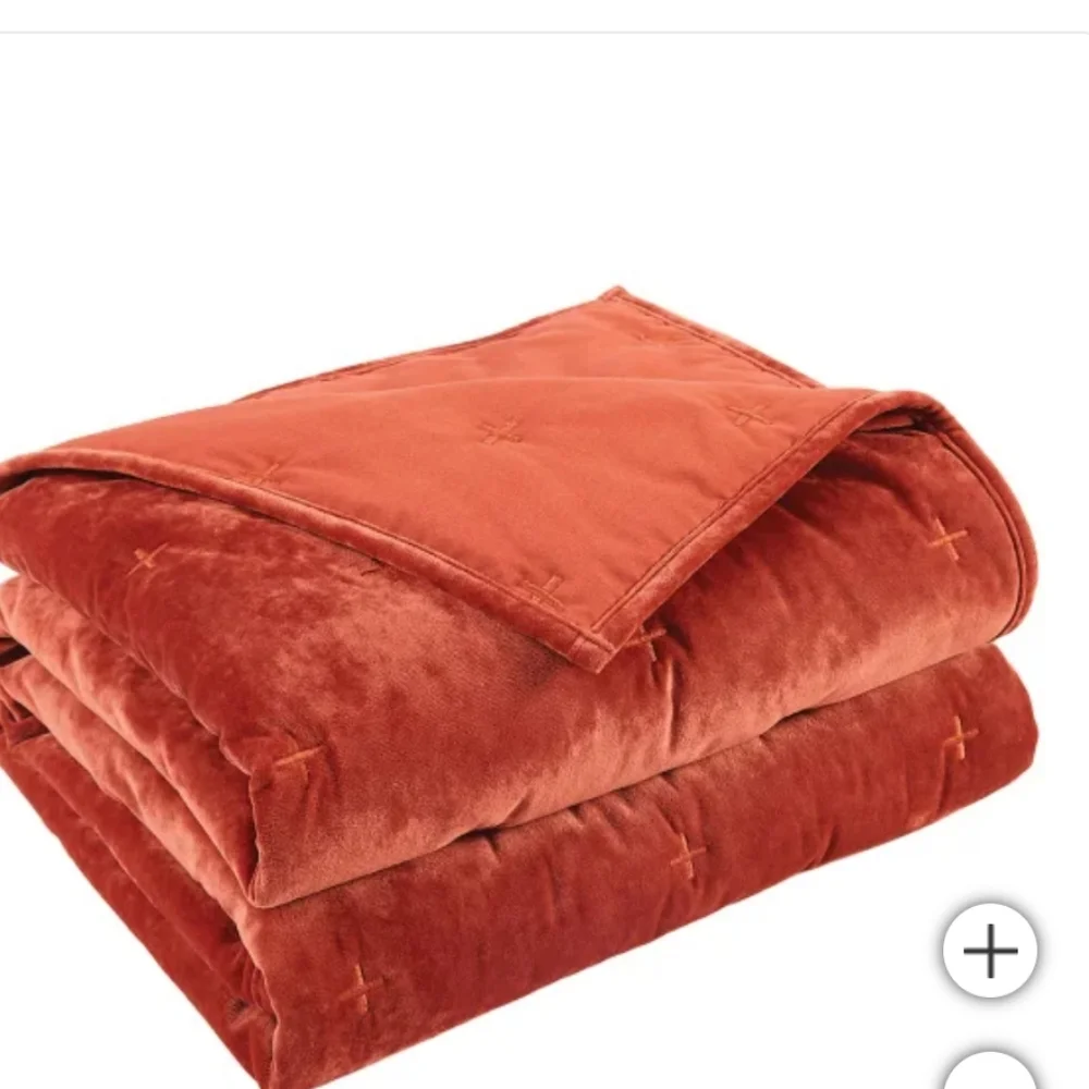 Boho Luxe Velvet Throw new, orange